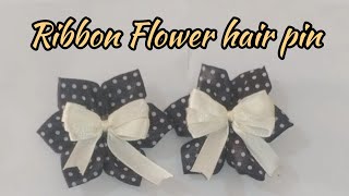 DIY | Ribbon flower hair pin | Handmade Hair accessories | Ribbon Flower