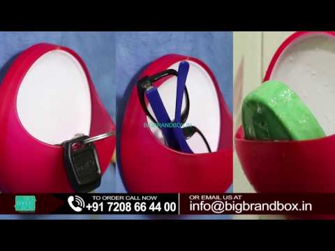 Round shape wall adhesive soap holder dish