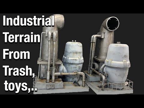 Industrial terrain from trash, toys, ... - Wargame terrain for Necromunda, 40k,...