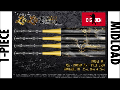 NEW 2023 Monsta Athletics 1 Piece!!! LoLo Crew Unlimited signature bat, "The Comeback" USA/ASA