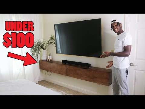 How To build a $1000 floating Media Console for Only Under $100! DIY