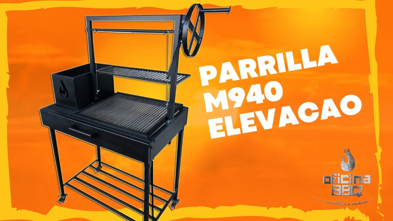 churrasqueira parrilla com grelha elevatoria