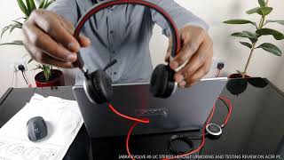 JABRA EVOLVE 40 UC STEREO HEADSET UNBOXING AND TESTING REVIEW ON ACER PC