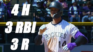 Ezequiel Tovar Goes 4 for 5 with 3 RBI vs A's!