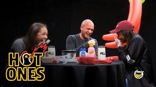 World's Hottest Chip Challenge featuring Emily Oberg and Nadeska Alexis | Hot Ones