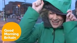 Weather Presenter Almost Blown Over by Storm Doris | Good Morning Britain
