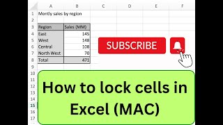 How to Lock Cells in Excel (MAC)