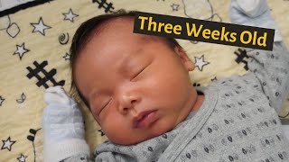 Day In The Life of A Three Week Old Baby | Changing, Crying, Bathing, Sleeping |