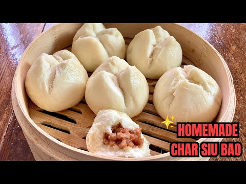 How to Make Homemade Char Siu Bao | Chinese Steamed BBQ Pork Bun Recipes.