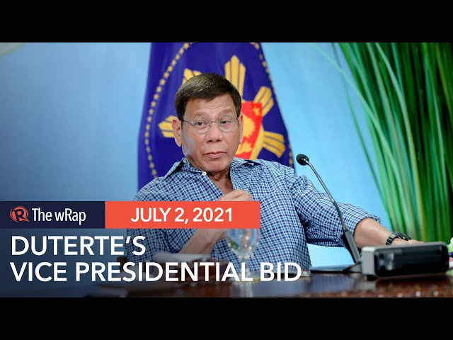 Duterte says his VP bid for political leverage