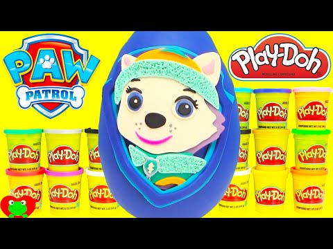 Paw Patrol Everest Play Doh Surprise Egg Learning with Shopkins Video