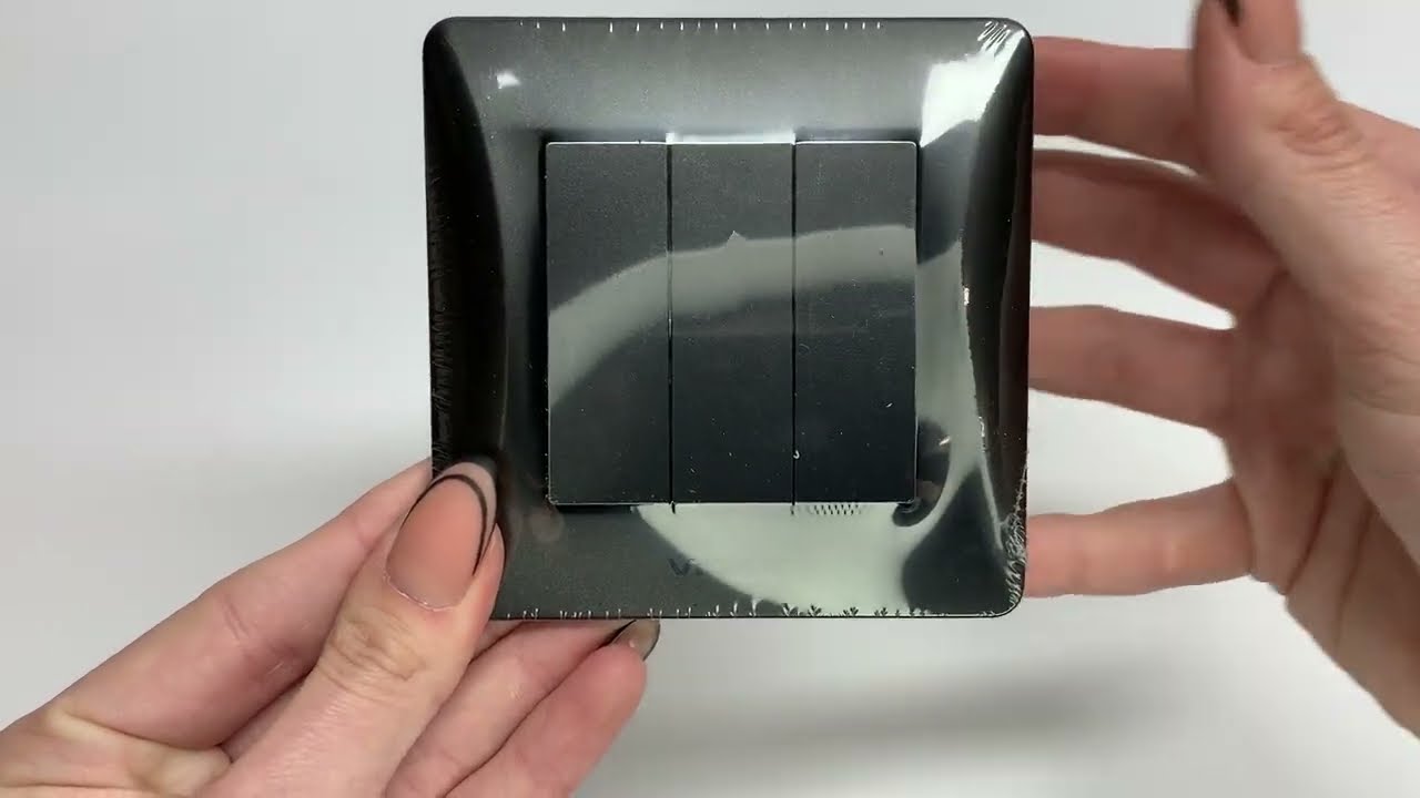 Выключатель трехклавишный VIDEX Binera графит VF-BNSW3-BG