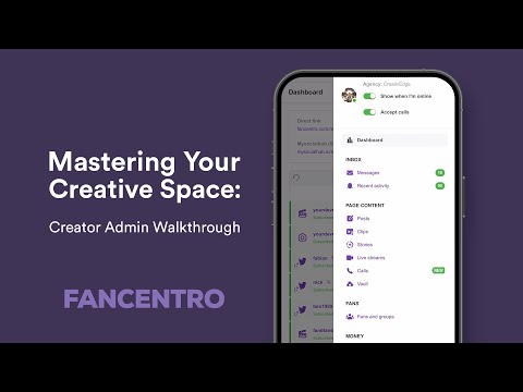 Mastering Your Creative Space ✨😎 Fancentro Creator Admin Walkthrough