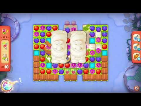 Gardenscapes 723 Hard Level - 11 moves - NO BooSTERS