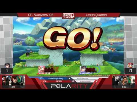 CFL Smackdown 102 WiiU - Riot (Bayonetta) vs Kiki (Diddy Kong) - Losers Quarters