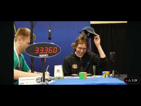 The Last Solve of Tymon Kolasinski's 34.31 5x5 WR Average at Worlds Finals (33.36)