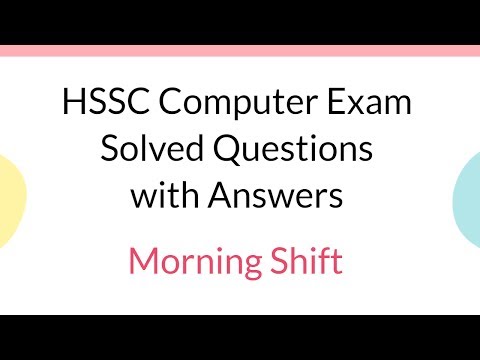 HSSC Computer Exam Solved Question Paper with Answers - Morning Shift Video