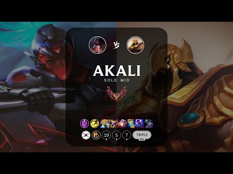 Akali Mid vs Azir - KR Grandmaster Patch 12.22