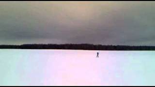 preview picture of video 'Snowkiting, Kaluga 01/2011b - mobile upload'