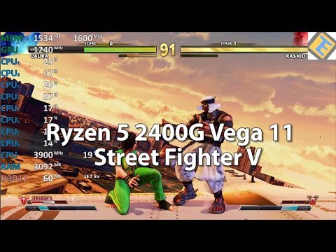 Ryzen 5 2400G Review Street Fighter V Arcade Edition Gameplay Benchmark. Vega 11 iGPU