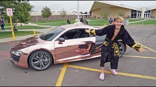 DRIVING MY SUPERCAR TO MY OLD HIGH SCHOOL!! *AUDI R8*