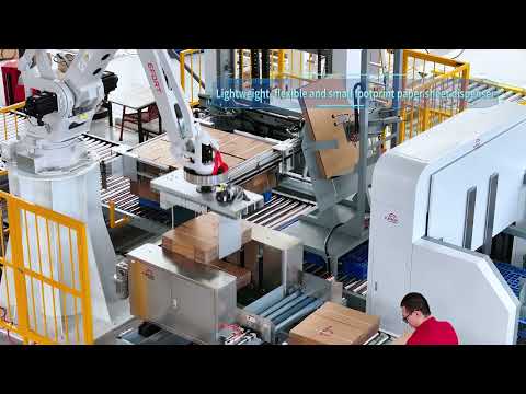 Automatic corrugated cardboard robot palletizing system#cardboardpalletizer#robotpalletizer