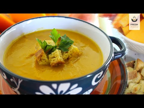 The most delicious Pumpkin soup you have ever tasted paired with homemade croutons | Fresh Piato