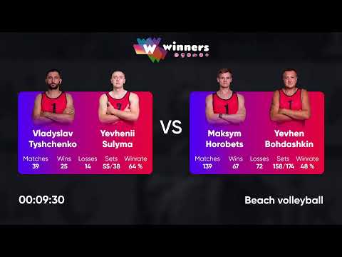 11:40 V. Tyshchenko / Y. Sulyma - M. Horobets / Y. Bohdashkin 06.12.2022 | Winners Beach Volleyball