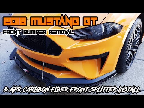 2018 FORD MUSTANG GT FRONT BUMPER REMOVAL AND APR CARBON FIBER SPLITTER INSTALL