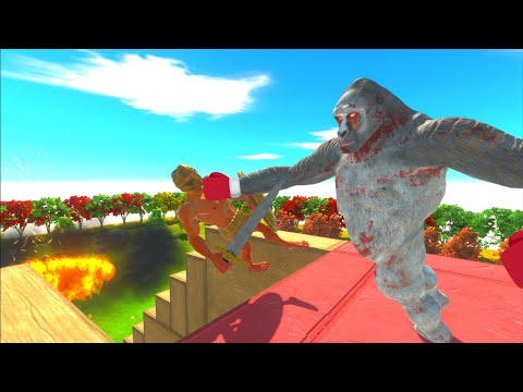 CLUMSY GORO KNOCKOUT UNITS INTO FIRE TORNADO - ANIMAL REVOLT BATTLE SIMULATOR