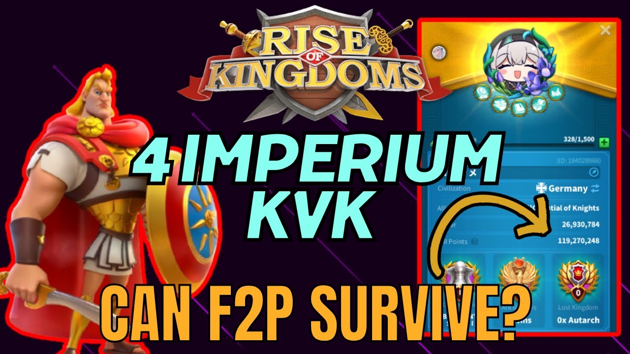 Can a Free to Play survive in 4 Imperium KVK? | Rise of Kingdoms Account Update
