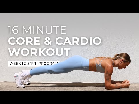 16-MIN CORE & CARDIO WORKOUT | Week 1 & 5 'FIT' Program.. Ashley Freeman