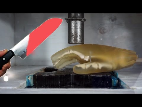 Experiment Glowing 1000 Degree KNIFE vs HAND vs Hydraulic Press || Ultimate Destruction Video Video