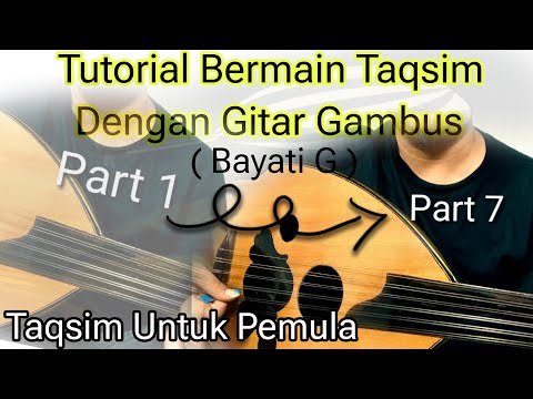 TUTORIAL BERMAIN TAQSIM DENGAN GITAR GAMBUS UNTUK PEMULA || Bayati G || #gambus  #taqseem #bayati