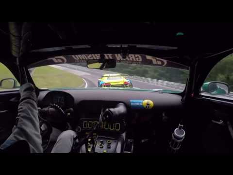 Mercedes-AMG GT3 chasing Audi R8 LMS GT3 at Nürburgring