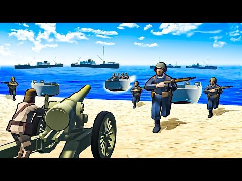 Beach Defense Against Battleships in This Double D-Day Map in Ravenfield!