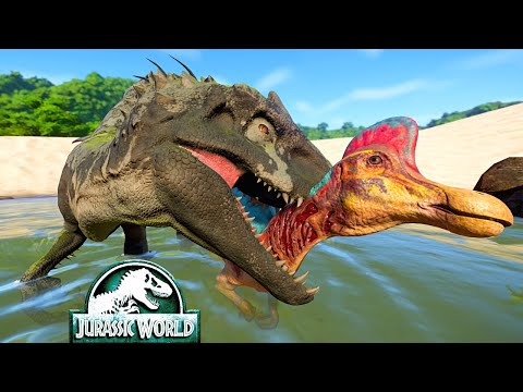🌍 Jurassic World Evolution - Indominus Rex & Giganotosaurus Hunting Herbivores in Desert Environment