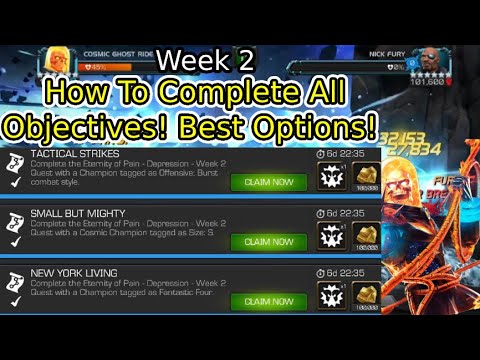 Eternity Of Pain Week 2 (Depression) NIck Fury Boss | All Objectives! | Marvel Contest Of Champions