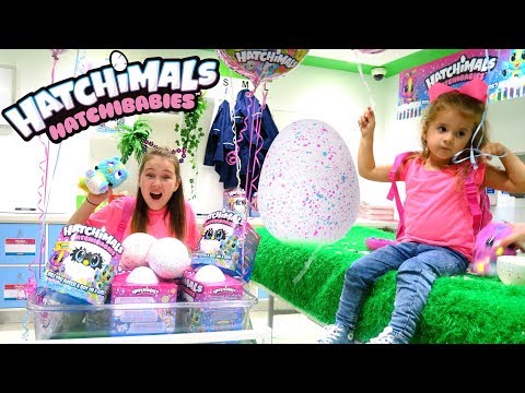 Hatching HatchiBabies in Real Life Hatchery Nursery on Hatchimals Day