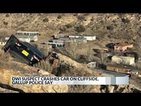 Gallup police: DWI suspect crashed car on cliffside