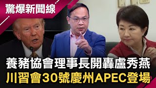 養豬協會理事長開轟盧秀燕、台中市府瀆職！川習會30號慶州APEC登場！國台辦手伸進臉書「侵門踏戶」…遭台灣人狂刷「于朦朧」攻佔XD│呂惠敏 主持│【驚爆新聞線 完整版】20251019│三立新聞台