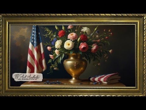 Memorial Day Frame TV | Vintage Painting Art Floral Arrangement Still | Art Screensaver TV Painting