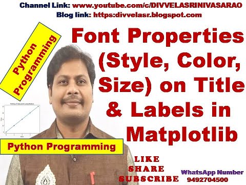 Font Propertiesstyle Color Size On Title And Labels In Matplotlib Python Programming Python