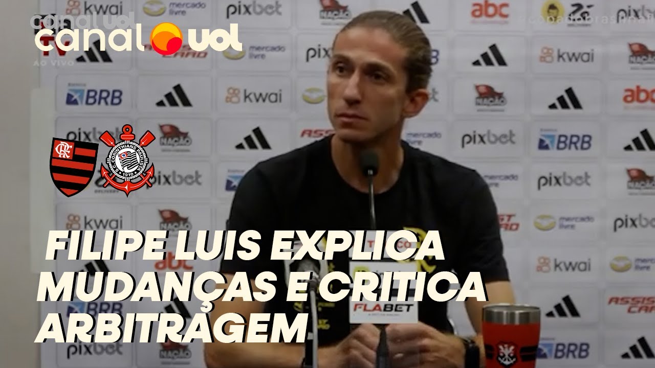FLAMENGO: FILIPE LUIS EXPLICA MUDANÇA APÓS EXPULSÃO DE BRUNO HENRIQUE E CRITICA ARBITRAGEM