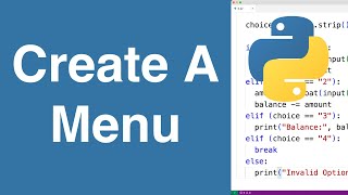 Create A Menu (Console/Terminal) | Python Example