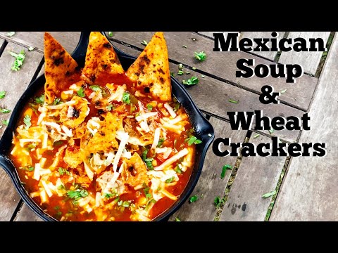 MEXICAN SOUP WITH SPICY WHEAT CRACKERS | Mexican Tomato Soup | Flavourful Food By Priya