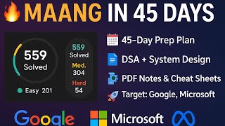 45-Day MAANG Preparation Roadmap | DSA + System Design + Mock Interviews