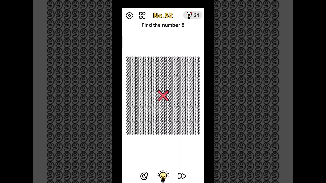 #BrainOutGaming Brain Out Level 62 Puzzle - Find the number 8 #Answerbrainoutlevel62