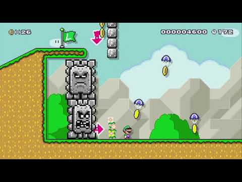 Thwomp Run by Hazian - Super Mario Maker 2 - No Commentary 1by