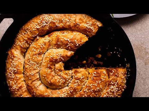 Borek - Turkish Lamb filled filo pastry spiral